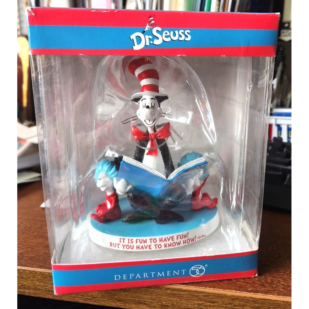 Seuss The Cat in the Hat Reading Thing 1 & 2 Figurine Department 56 2016 (NIB)